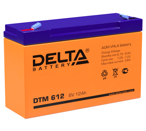 DELTA battery DTM 612 ∙ Аккумулятор 6В 12 А∙ч