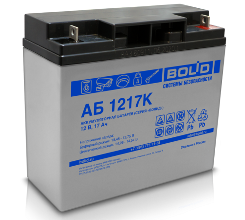 Болид АБ 1217К ∙ Аккумулятор 12В 17 А∙ч
