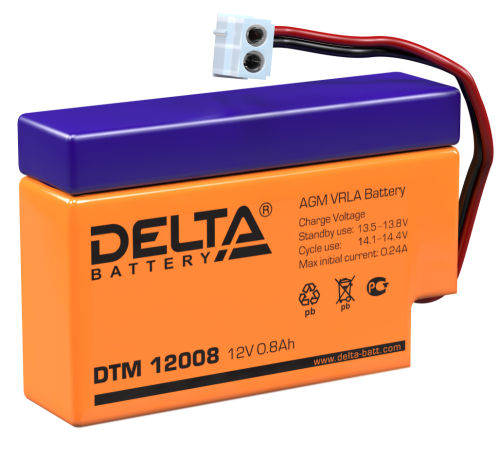 DELTA battery DTM 12008 ∙ Аккумулятор 12В 0,8 А∙ч