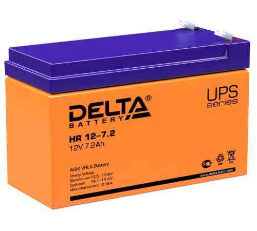 DELTA battery HR 12-7.2 ∙ Аккумулятор 12В 7,2 А∙ч