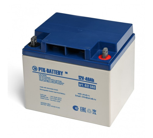 PTK-BATTERY АКБ 12V - 40Ah (412-040) ПожТехКабель