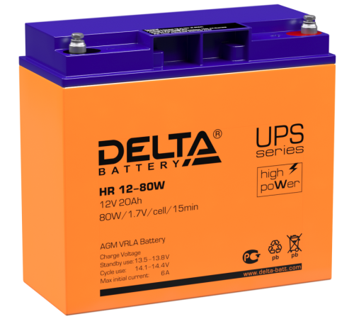 DELTA battery HR 12-80 W ∙ Аккумулятор 12В 20 А∙ч