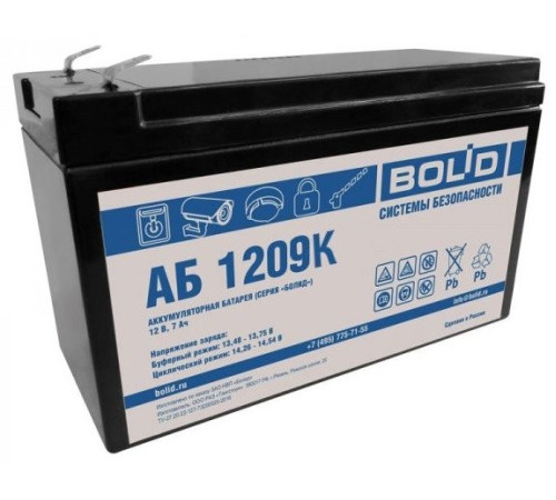 Болид АБ 1209К ∙ Аккумулятор 12В 9 А∙ч