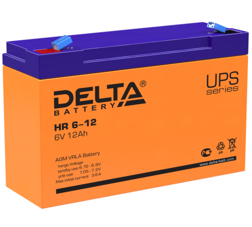 DELTA battery HR 6-12 ∙ Аккумулятор 6В 12 А∙ч