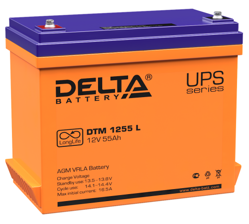 DELTA battery DTM 1255 L ∙ Аккумулятор 12В 55 А∙ч