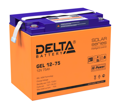 DELTA battery GEL 12-75 ∙ Аккумулятор 12В 75 А∙ч