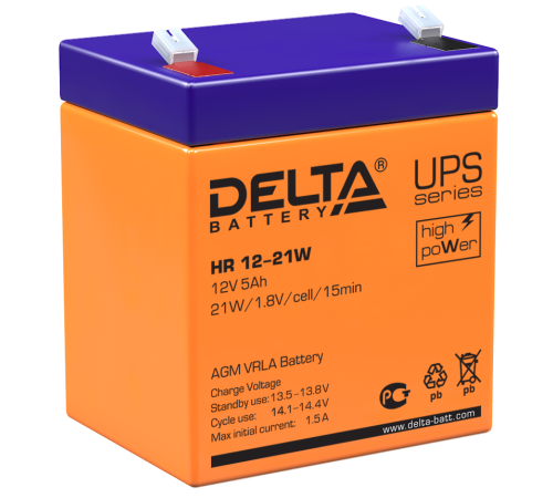DELTA battery HR 12-21 W ∙ Аккумулятор 12В 5 А∙ч