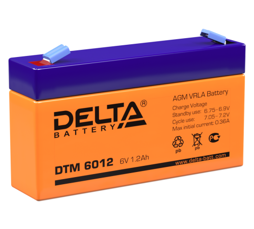 DELTA battery DTM 6012 ∙ Аккумулятор 6В 1,2 А∙ч
