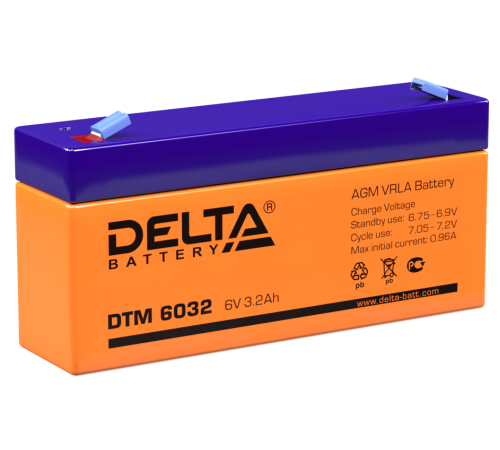 DELTA battery DTM 6032 ∙ Аккумулятор 6В 3,2 А∙ч