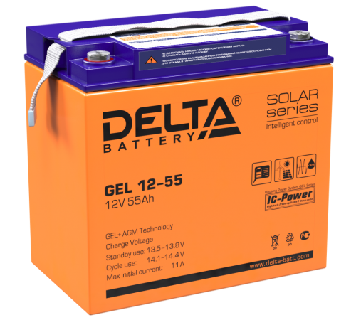 DELTA battery GEL 12-55 ∙ Аккумулятор 12В 55 А∙ч
