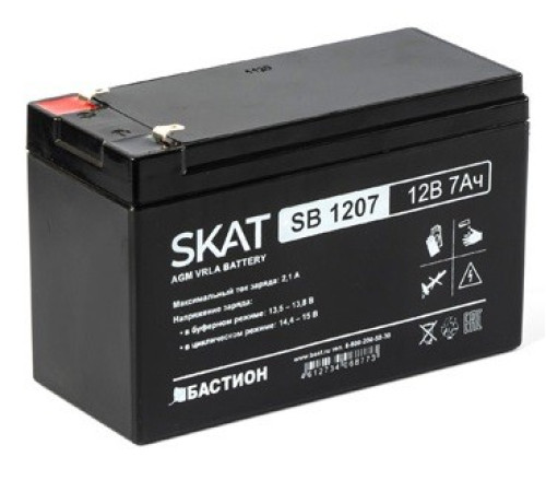 Бастион SKAT SB 1207 ∙ Аккумулятор 12В 7 А∙ч (2533)