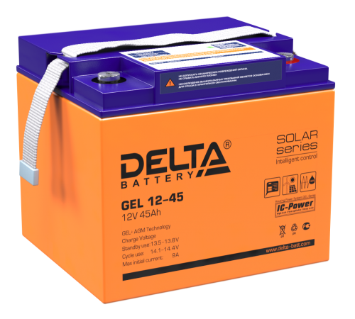 DELTA battery GEL 12-45 ∙ Аккумулятор 12В 45 А∙ч