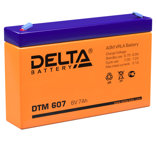DELTA battery DTM 607 ∙ Аккумулятор 6В 7 А∙ч