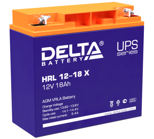 DELTA battery HRL 12-18 Х ∙ Аккумулятор 12В 18 А∙ч