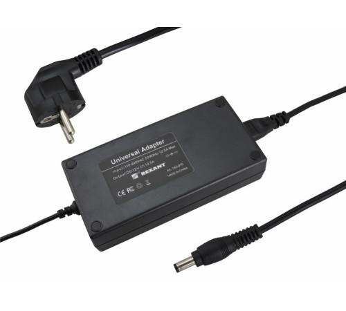 Rexant 200-150-3 ∙ Источник питания 110-220 V AC/12 V DC 12,5 А 150 W с DC разъемом подключения 5.5х2.1, без влагозащиты (IP23)