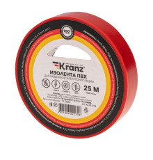 Kranz KR-09-2104 ∙ Изолента ПВХ 0.13х15 мм, 25 м, красная KRANZ ∙ кратно 5 шт