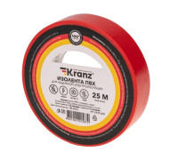 Kranz KR-09-2204 ∙ Изолента ПВХ 0.13х19 мм, 25 м, красная KRANZ ∙ кратно 5 шт