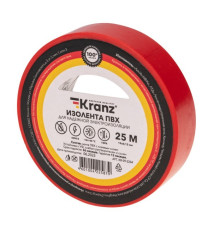 Kranz KR-09-2204 ∙ Изолента ПВХ 0.13х19 мм, 25 м, красная KRANZ ∙ кратно 5 шт