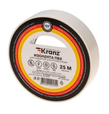 Kranz KR-09-2201 ∙ Изолента ПВХ 0.13х19 мм, 25 м, белая KRANZ ∙ кратно 5 шт