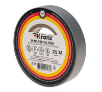 Kranz KR-09-2108 ∙ Изолента ПВХ 0.13х15 мм, 25 м, серая KRANZ ∙ кратно 5 шт
