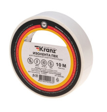 Kranz KR-09-2001 ∙ Изолента ПВХ 0.13х15 мм, 10 м, белая KRANZ ∙ кратно 10 шт