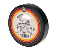 Kranz KR-09-2106 ∙ Изолента ПВХ 0.13х15 мм, 25 м, черная KRANZ ∙ кратно 5 шт