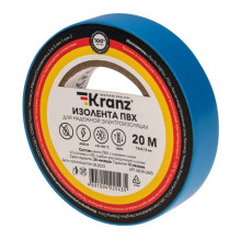 Kranz KR-09-2605 ∙ Изолента ПВХ 0.13х15 мм, 20 м, синяя KRANZ ∙ кратно 10 шт