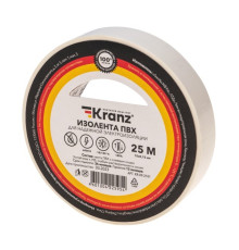 Kranz KR-09-2101 ∙ Изолента ПВХ 0.13х15 мм, 25 м, белая KRANZ ∙ кратно 5 шт