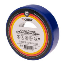 Kranz KR-09-2805 ∙ Изолента ПВХ профессиональная, 0,18х19 мм, 20 м, синяя KRANZ ∙ кратно 10 шт