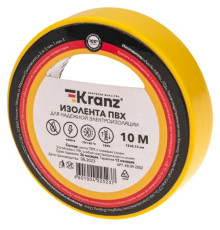 Kranz KR-09-2002 ∙ Изолента ПВХ 0,13х15мм, 10м, желтая KRANZ ∙ кратно 10 шт