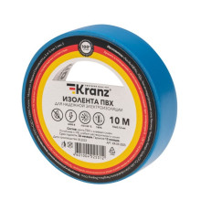 Kranz KR-09-2005 ∙ Изолента ПВХ 0.13х15 мм, 10 м, синяя KRANZ ∙ кратно 10 шт