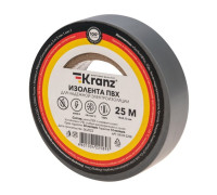 Kranz KR-09-2208 ∙ Изолента ПВХ 0.13х19 мм, 25 м, серая KRANZ ∙ кратно 5 шт