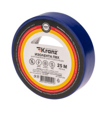 Kranz KR-09-2205 ∙ Изолента ПВХ 0,13х19 мм, 25 м, синяя KRANZ ∙ кратно 5 шт
