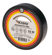 Kranz KR-09-2206 ∙ Изолента ПВХ 0.13х19 мм, 25 м, черная KRANZ кратно ∙ 5 шт