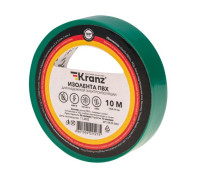 Kranz KR-09-2003 ∙ Изолента ПВХ 0.13х15 мм, 10 м, зеленая KRANZ ∙ кратно 10 шт