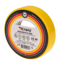 Kranz KR-09-2102 ∙ Изолента ПВХ 0.13х15 мм, 25 м, желтая KRANZ ∙ кратно 5 шт
