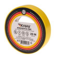 Kranz KR-09-2602 ∙ Изолента ПВХ 0.13х15 мм, 20 м, желтая KRANZ ∙ кратно 10 шт