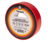 Kranz KR-09-2804 ∙ Изолента ПВХ профессиональная, 0.18х19 мм х 20 м, красная KRANZ ∙ кратно 10 шт