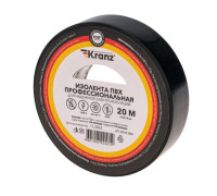 Kranz KR-09-2806 ∙ Изолента ПВХ профессиональная, 0.18х19 мм, 20 м, черная KRANZ - кратно 10 шт