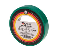 Kranz KR-09-2603 ∙ Изолента ПВХ 0.13х15 мм, 20 м, зеленая KRANZ ∙ кратно 10 шт