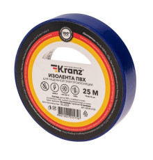 Kranz KR-09-2105 ∙ Изолента ПВХ 0.13х15 мм, 25 м, синяя KRANZ ∙ кратно 5 шт