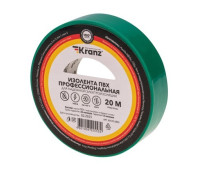 Kranz KR-09-2803 ∙ Изолента ПВХ профессиональная, 0.18х19 мм, 20 м, зеленая KRANZ ∙ кратно 10 шт
