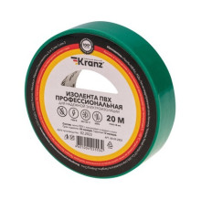 Kranz KR-09-2803 ∙ Изолента ПВХ профессиональная, 0.18х19 мм, 20 м, зеленая KRANZ ∙ кратно 10 шт