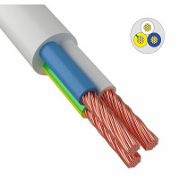 Провод ПВС 3x1,0 мм² белый ГОСТ ВКЗ 100м