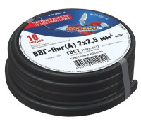 01-8202-10 ∙ Кабель силовой медный ВВГ-Пнг(А) 2x2,5 мм², 10м ГОСТ Rexant