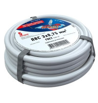 Rexant 01-8042-5 ∙ Провод соединительный ПВС 3x0,75 мм², белый, длина 5 метров, ГОСТ 7399-97 REXANT