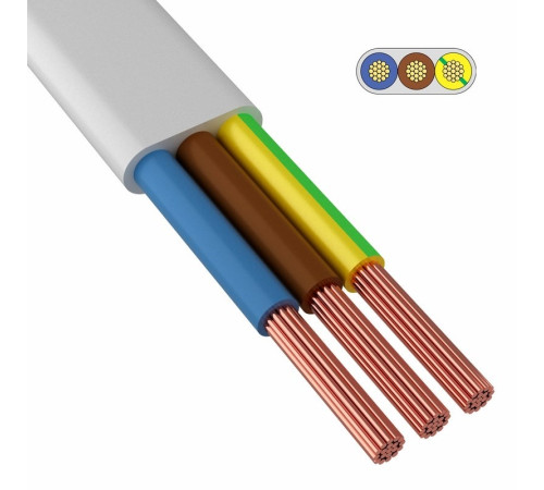 Провод ШВВП 3х0,5 мм² белый (Паритет) (100096) 200м