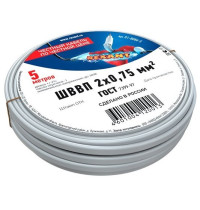 Rexant 01-8086-5 ∙ Провод ШВВП 2х0,75 мм², длина 5 метров, ГОСТ 7399-97 REXANT