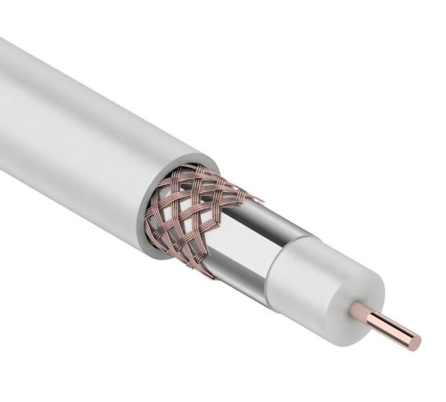 01-2233 ∙ Кабель коаксиальный RG-6U+Cu, 75 Ом, Cu/Al/Cu, 75%, 305м, Indoor, белый, Rexant