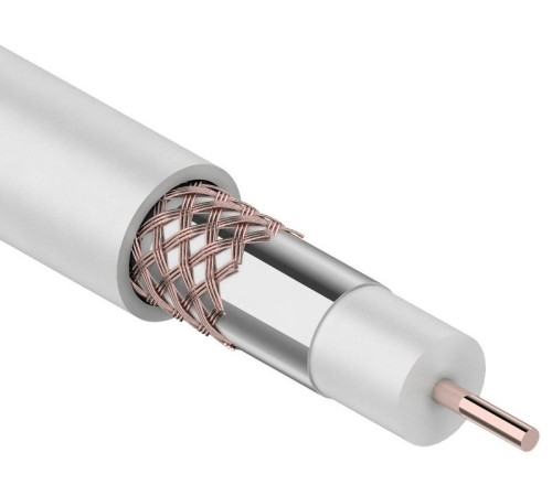 01-2206 ∙ Кабель коаксиальный RG-6U+Cu, 75 Ом, Cu/Al/Cu, 48%, 100м, Indoor, белый, PROconnect